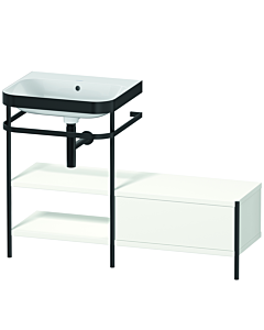 Duravit Happy D.2 Plus combinaison lavabo pour meuble HP4750N3636 120 x 49 cm, sans trou pour robinetterie, blanc , avec console en métal