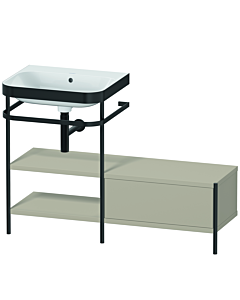 Duravit Happy D.2 Plus furniture washbasin combination HP4750N6060 120 x 49 cm, without tap hole, taupe satin finish, with metal console