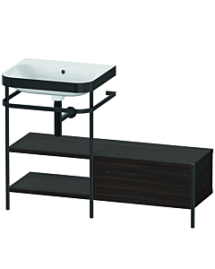 Duravit Happy D.2 Plus Möbelwaschtisch-Kombination HP4750N6969 120 x 49 cm, ohne Hahnloch, nussbaum gebürstet, mit Metallkonsole