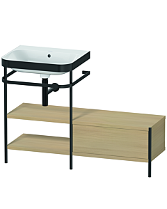 Duravit Happy D.2 Plus Möbelwaschtisch-Kombination HP4750N7171 120 x 49 cm, ohne Hahnloch, mediterrane Eiche, mit Metallkonsole