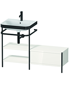 Duravit Happy D.2 Plus Möbelwaschtisch-Kombination HP4750O2222 120 x 49 cm, 1 Hahnloch, weiß hochglanz, mit Metallkonsole