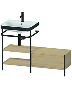 Duravit Happy D.2 Plus vanity washbasin combination HP4750O7171 120 x 49 cm, 2000 tap hole, Mediterranean oak, with metal console