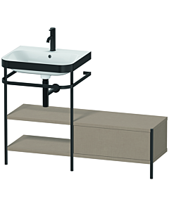 Duravit Happy D.2 Plus Möbelwaschtisch-Kombination HP4750O7575 120 x 49 cm, 1 Hahnloch, leinen, mit Metallkonsole