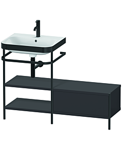 Duravit Happy D.2 Plus furniture washbasin combination HP4750O8080 120 x 49 cm, 2000 tap hole, graphite super matt, with metal console