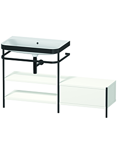 Duravit Happy D.2 Plus combinaison lavabo pour meuble HP4752N3636 140 x 49 cm, sans trou pour robinetterie, blanc , avec console en métal