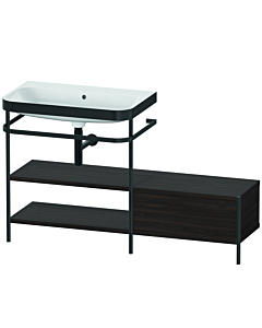 Duravit Happy D.2 Plus furniture washbasin combination HP4752N6969 140 x 49 cm, without tap hole, brushed walnut, with metal console