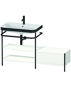 Duravit Happy D.2 Plus Möbelwaschtisch-Kombination HP4752O3636 140 x 49 cm, 1 Hahnloch, weiß seidenmatt, mit Metallkonsole