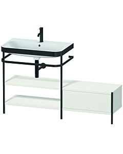 Duravit Happy D.2 Plus Möbelwaschtisch-Kombination HP4752O3939 140 x 49 cm, 1 Hahnloch, nordic weiß seidenmatt, mit Metallkonsole