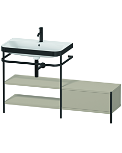 Duravit Happy D.2 Plus combinaison lavabo pour meuble HP4752O6060 140 x 49 cm, trou pour robinetterie 2000 , finition taupe satiné, avec console en métal