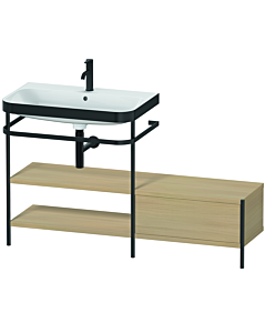 Duravit Happy D.2 Plus combinaison lavabo sur meuble HP4752O7171 140 x 49 cm, trou pour robinetterie 2000 , chêne méditerranéen, avec console en métal
