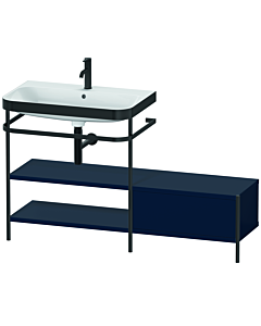 Duravit Happy D.2 Plus combinaison lavabo pour meuble HP4752O9898 140 x 49 cm, trou pour robinetterie 2000 , finition satinée bleu nuit, avec console en métal