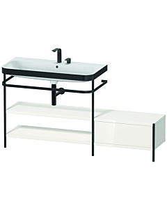 Duravit Happy D.2 Plus combinaison lavabo sur meuble HP4753E2222 160 x 49 cm, 2 trous pour robinetterie, blanc brillant, avec console en métal