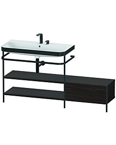 Duravit Happy D.2 Plus Möbelwaschtisch-Kombination HP4753E6969 160 x 49 cm, 2 Hahnlöcher, nussbaum gebürstet, mit Metallkonsole