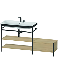 Duravit Happy D.2 Plus Möbelwaschtisch-Kombination HP4753E7171 160 x 49 cm, 2 Hahnlöcher, mediterrane Eiche, mit Metallkonsole