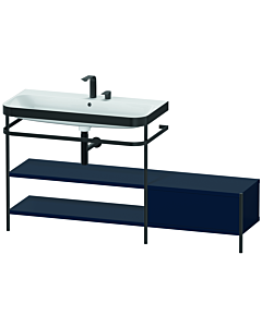 Duravit Happy D.2 Plus combinaison lavabo pour meuble HP4753E9898 160 x 49 cm, 2 trous pour robinet, bleu nuit satiné, avec console en métal