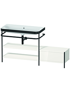 Duravit Happy D.2 Plus furniture washbasin combination HP4753N2222 160 x 49 cm, without tap hole, white high gloss, with metal console