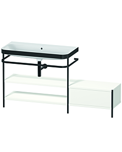 Duravit Happy D.2 Plus furniture washbasin combination HP4753N3636 160 x 49 cm, without tap hole, white satin finish, with metal console