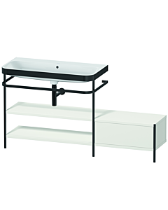 Duravit Happy D.2 Plus furniture washbasin combination HP4753N3939 160 x 49 cm, without tap hole, nordic white satin finish, with metal console