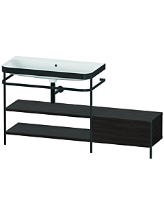 Duravit Happy D.2 Plus Möbelwaschtisch-Kombination HP4753N6969 160 x 49 cm, ohne Hahnloch, nussbaum gebürstet, mit Metallkonsole