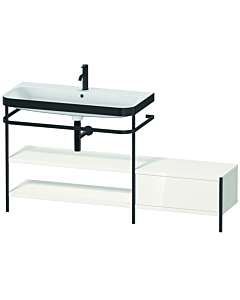 Duravit Happy D.2 Plus Möbelwaschtisch-Kombination HP4753O2222 160 x 49 cm, 1 Hahnloch, weiß hochglanz, mit Metallkonsole