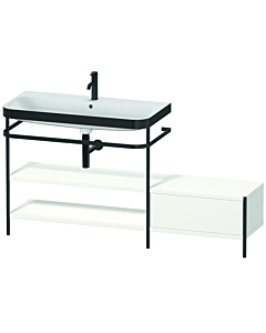Duravit Happy D.2 Plus Möbelwaschtisch-Kombination HP4753O3636 160 x 49 cm, 1 Hahnloch, weiß seidenmatt, mit Metallkonsole