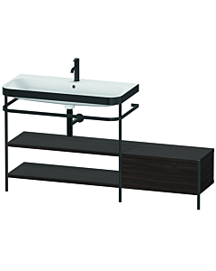 Duravit Happy D.2 Plus combinaison lavabo sur meuble HP4753O6969 160 x 49 cm, trou pour robinetterie 2000 , noyer brossé, avec console en métal