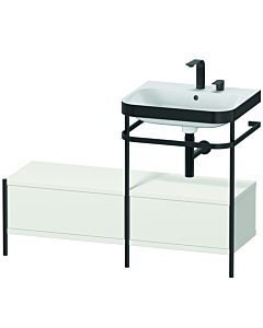 Duravit Happy D.2 Plus Möbelwaschtisch-Kombination HP4755E3939 120x49cm, mit Metallkonsole, 2 Hahnlöcher, nordic weiß seidenmatt