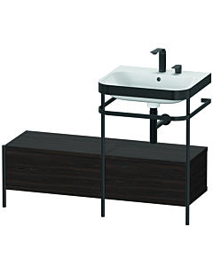 Duravit Happy D.2 Plus furniture washbasin combination HP4755E6969 120x49cm, with metal console, 2 tap holes, brushed walnut