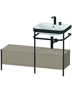 Duravit Happy D.2 Plus combinaison lavabo sur meuble HP4755E7575 120x49cm, avec console en métal, 2 trous pour robinetterie, lin