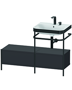 Duravit Happy D.2 Plus combinaison lavabo pour meuble HP4755E8080 120x49cm, avec console en métal, 2 trous pour robinetterie, graphite super mat