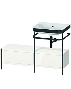 Duravit Happy D.2 Plus furniture washbasin combination HP4755N2222 120x49cm, with metal console, without tap hole, white high gloss