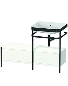 Duravit Happy D.2 Plus combinaison lavabo pour meuble HP4755N3636 120x49cm, avec console en métal, sans trou pour robinetterie, blanc