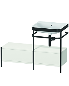 Duravit Happy D.2 Plus combinaison lavabo pour meuble HP4755N3939 120x49cm, avec console en métal, sans trou pour robinetterie, nordic blanc mat
