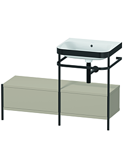Duravit Happy D.2 Plus combinaison lavabo pour meuble HP4755N6060 120x49cm, avec console en métal, sans trou pour robinetterie, taupe satiné