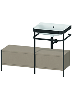Duravit Happy D.2 Plus combinaison lavabo sur meuble HP4755N7575 120x49cm, avec support en métal, sans trou pour robinet, lin