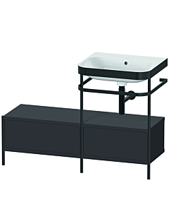 Duravit Happy D.2 Plus furniture washbasin combination HP4755N8080 120x49cm, with metal console, without tap hole, graphite super matt