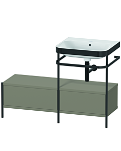 Duravit Happy D.2 Plus Möbelwaschtisch-Kombination HP4755N9292 120x49cm, mit Metallkonsole, ohne Hahnloch, steingrau seidenmatt