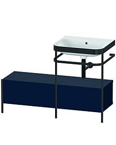 Duravit Happy D.2 Plus combinaison lavabo sur meuble HP4755N9898 120x49cm, avec console en métal, sans trou pour robinetterie, finition satinée bleu nuit