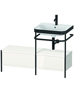Duravit Happy D.2 Plus Möbelwaschtisch-Kombination HP4755O2222 120x49cm, mit Metallkonsole, 1 Hahnloch, weiß hochglanz