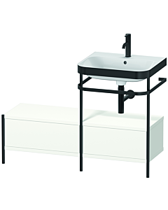 Duravit Happy D.2 Plus furniture washbasin combination HP4755O3636 120x49cm, with metal console, 2000 hole, white satin finish