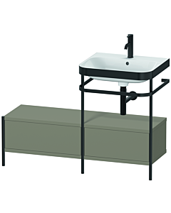 Duravit Happy D.2 Plus vanity washbasin combination HP4755O9292 120x49cm, with metal console, 2000 tap hole, stone gray satin finish