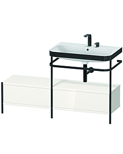 Duravit Happy D.2 Plus combinaison lavabo pour meuble HP4757E2222 140x49cm, avec console en métal, 2 trous pour robinetterie, blanc brillant