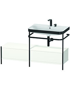 Duravit Happy D.2 Plus Möbelwaschtisch-Kombination HP4757E3636 140x49cm, mit Metallkonsole, 2 Hahnlöcher, weiß seidenmatt