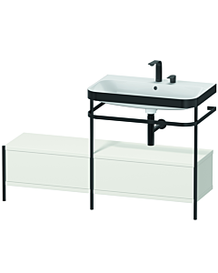 Duravit Happy D.2 Plus Möbelwaschtisch-Kombination HP4757E3939 140x49cm, mit Metallkonsole, 2 Hahnlöcher, nordic weiß seidenmatt