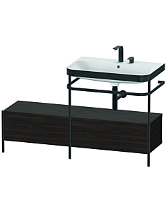 Duravit Happy D.2 Plus combinaison lavabo pour meuble HP4757E6969 140x49cm, avec console en métal, 2 trous pour robinetterie, noyer brossé
