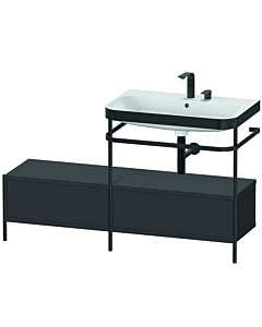 Duravit Happy D.2 Plus combinaison lavabo pour meuble HP4757E8080 140x49cm, avec console en métal, 2 trous pour robinetterie, graphite super mat