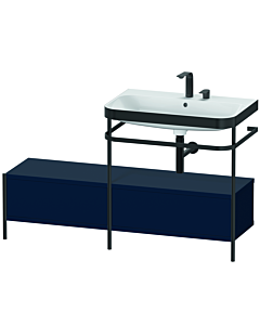 Duravit Happy D.2 Plus furniture washbasin combination HP4757E9898 140x49cm, with metal console, 2 tap holes, midnight blue satin finish