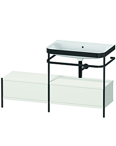 Duravit Happy D.2 Plus furniture washbasin combination HP4757N3939 140x49cm, with metal console, without tap hole, nordic white satin finish