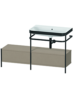 Duravit Happy D.2 Plus Möbelwaschtisch-Kombination HP4757N7575 140x49cm, mit Metallkonsole, ohne Hahnloch, leinen