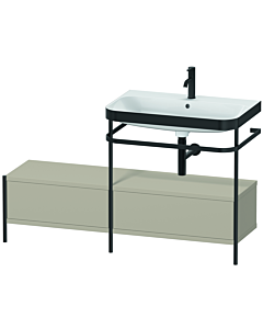 Duravit Happy D.2 Plus furniture washbasin combination HP4757O6060 140x49cm, with metal console, 2000 hole, taupe satin finish